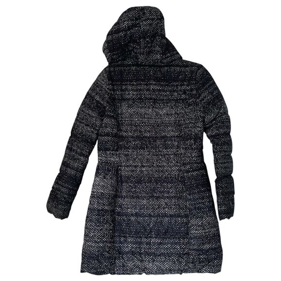 North Face Puffer Coat Transit II Women S Black Spot Speckle 550 Goose Down Hood - Picture 2 of 16